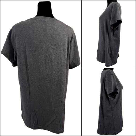 LAT Short Sleeve Crew Neck Tee Shirt Top Ladies Size Large Smoke - Picture 2 of 11